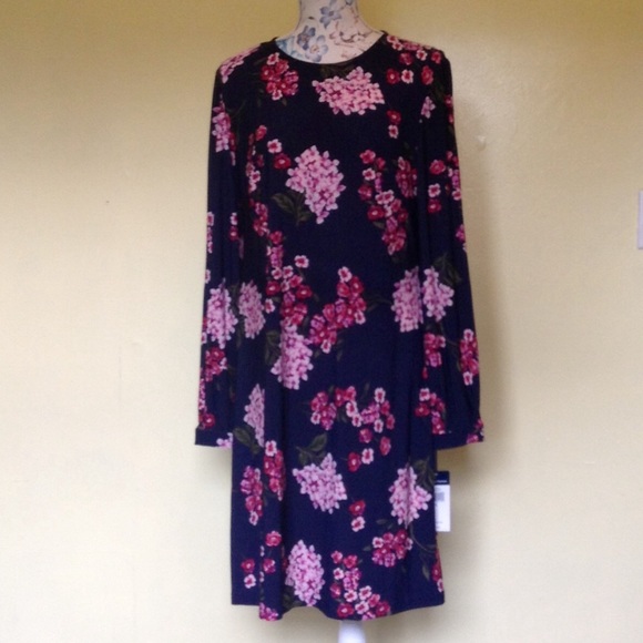 Chaps floral bubble sleeve dress. - Picture 1 of 8